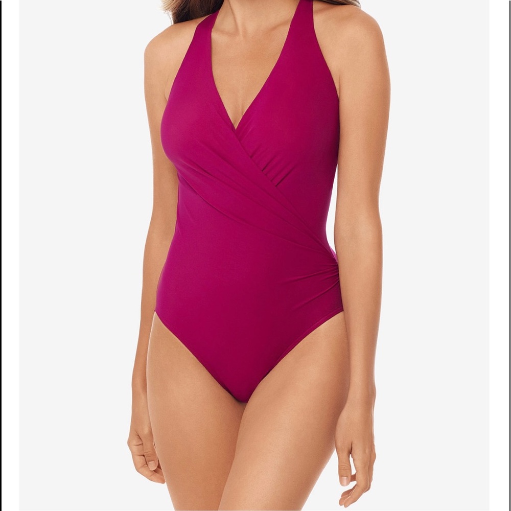 Miraclesuit rock solid wrapsody one-piece swimsuit